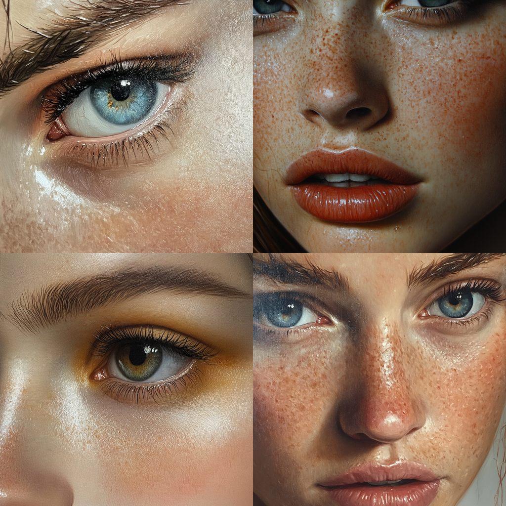 Extreme close-up portrait style, Midjourney V6.1, render 1 of 4