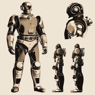 Tealscar Surrealism style, Midjourney V6.1: concept art character design of retropunk steam knight