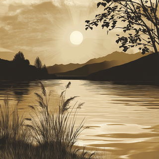 Tealscar Surrealism style, Midjourney V6.1: realistic landscape photograph of quiet dawn