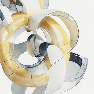 Chromaheraldry style, Midjourney V6.1: abstract 3D render