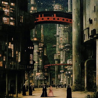 Obsidianarch style, Midjourney V6.1: megacity with futuristic bioarchitecture