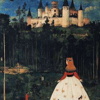 Obsidianarch style, Midjourney V6.1: retro fairy-tale illustration