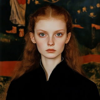 Obsidianarch style, Midjourney V6.1: photographic portrait of female protagonist