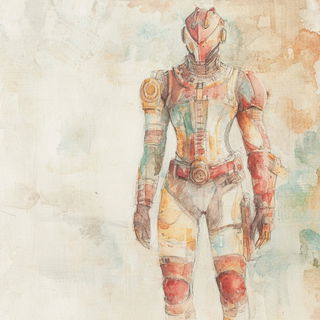 Silhouette Screenprintism style, Midjourney V6.1: concept art character design of retropunk steam knight
