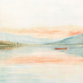 Silhouette Screenprintism style, Midjourney V6.1: realistic landscape photograph of quiet dawn