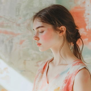 Silhouette Screenprintism style, Midjourney V6.1: photographic portrait of female protagonist