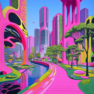 Saltwater Celestine style, Midjourney V6.1: megacity with futuristic bioarchitecture