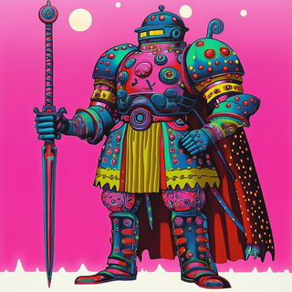 Saltwater Celestine style, Midjourney V6.1: concept art character design of retropunk steam knight