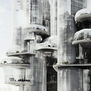Valleygouache style, Midjourney V6.1: megacity with futuristic bioarchitecture
