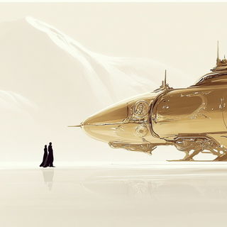 Inkaria style, Midjourney V6.1: cinematic shot from sci-fi movie