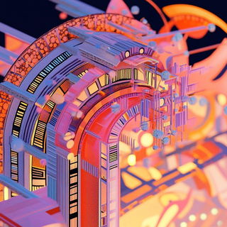 Toriichromia style, Midjourney V6.1: abstract 3D render