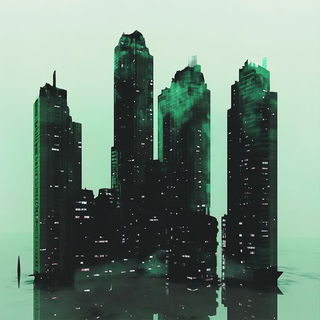 Amanita Brushfront style, Midjourney V6.1: megacity with futuristic bioarchitecture