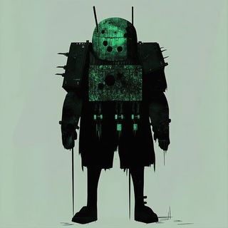 Amanita Brushfront style, Midjourney V6.1: concept art character design of retropunk steam knight