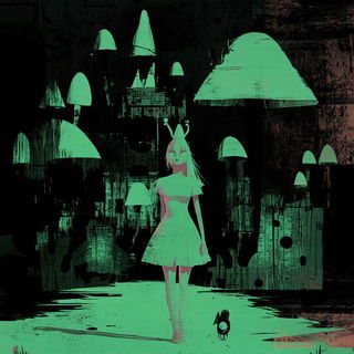 Amanita Brushfront style, Midjourney V6.1: retro fairy-tale illustration