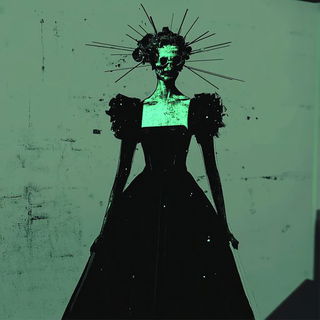 Amanita Brushfront style, Midjourney V6.1: haute-couture fashion outfit