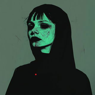 Amanita Brushfront style, Midjourney V6.1: photographic portrait of female protagonist