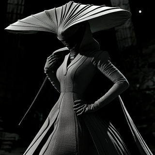Pixelharbor style, Midjourney V6.1: haute-couture fashion outfit