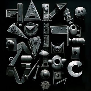 Pixelharbor style, Midjourney V6.1: typographic composition with large letters