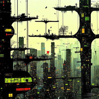 Kinetocastle style, Midjourney V6.1: megacity with futuristic bioarchitecture