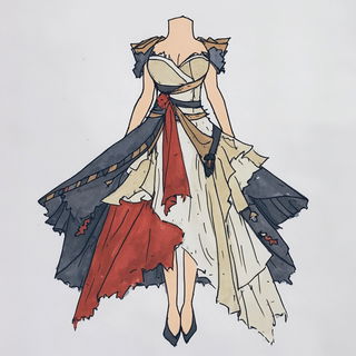 Glazegestalt style, Midjourney V6.1: haute-couture fashion outfit