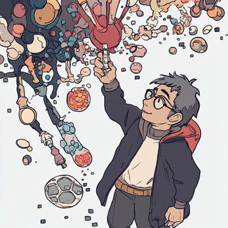 Glazegestalt style, Midjourney V6.1: editorial illustration for popular scientific magazine cover