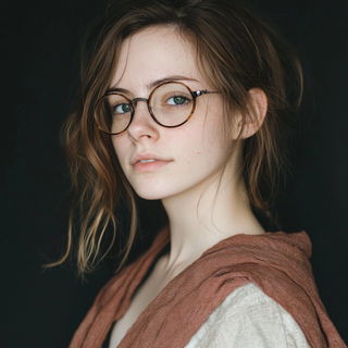 Glazegestalt style, Midjourney V6.1: photographic portrait of female protagonist