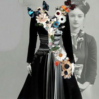 Sundervane style, Midjourney V6.1: haute-couture fashion outfit