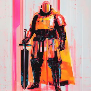 Trailscendance style, Midjourney V6.1: concept art character design of retropunk steam knight