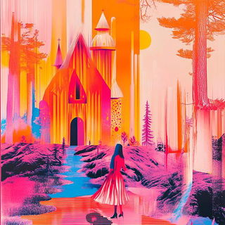 Trailscendance style, Midjourney V6.1: retro fairy-tale illustration