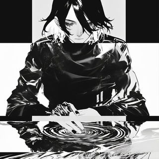 Trailscendance style, Midjourney V6.1: black-and-white manga comic strip