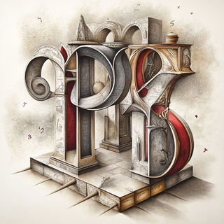 Enamellune style, Midjourney V6.1: typographic composition with large letters