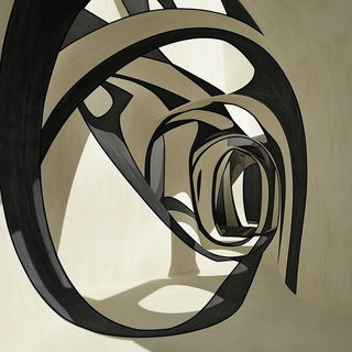 Electrum Cloudstairs style, Midjourney V6.1: abstract 3D render