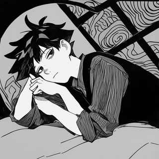 Electrum Cloudstairs style, Midjourney V6.1: black-and-white manga comic strip