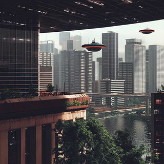 Sporeburst Figures style, Midjourney V6.1: megacity with futuristic bioarchitecture