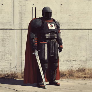 Sporeburst Figures style, Midjourney V6.1: concept art character design of retropunk steam knight