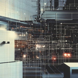Sporeburst Figures style, Midjourney V6.1: technical infrastructure blueprint schematics