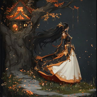 Floracelestia style, Midjourney V6.1: retro fairy-tale illustration