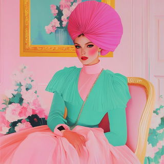 Decklewave style, Midjourney V6.1: haute-couture fashion outfit