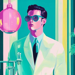 Decklewave style, Midjourney V6.1: editorial illustration for popular scientific magazine cover
