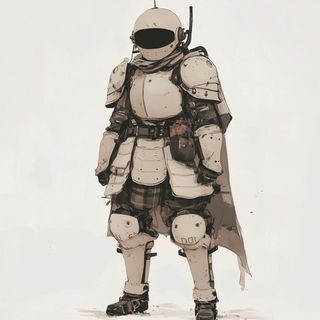 Chrysocobalt style, Midjourney V6.1: concept art character design of retropunk steam knight