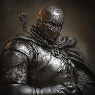 Chromacantata style, Midjourney V6.1: concept art character design of retropunk steam knight