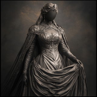 Chromacantata style, Midjourney V6.1: haute-couture fashion outfit