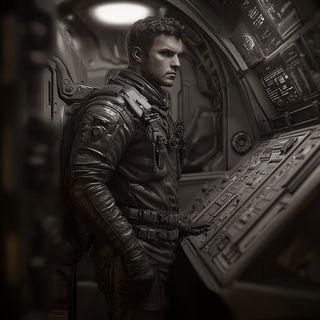Chromacantata style, Midjourney V6.1: cinematic shot from sci-fi movie