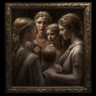 Chromacantata style, Midjourney V6.1: classical 18th-century oil painting