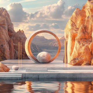 Barocircus style, Midjourney V6.1: abstract 3D render