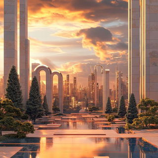 Barocircus style, Midjourney V6.1: megacity with futuristic bioarchitecture
