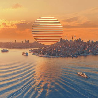 Barocircus style, Midjourney V6.1: bold minimalist logo design for Istanbul city municipal services