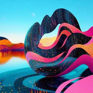 Moss Register style, Midjourney V6.1: abstract 3D render