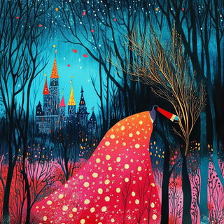 Moss Register style, Midjourney V6.1: retro fairy-tale illustration