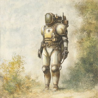 Cryodragonism style, Midjourney V6.1: concept art character design of retropunk steam knight